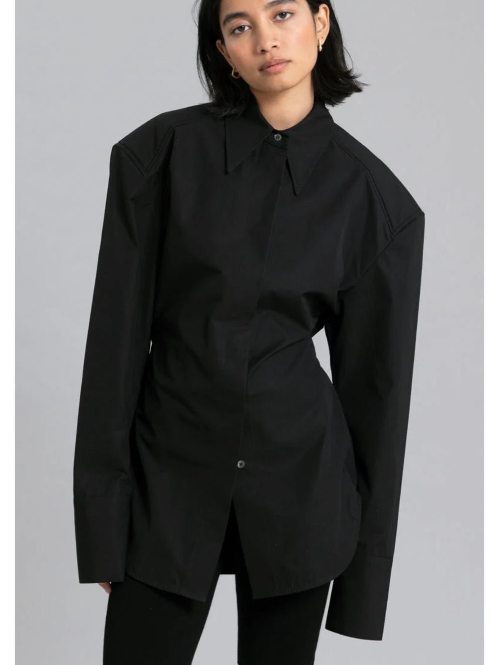 Frankie Shop BEC PADDED SHIRT - BLACK